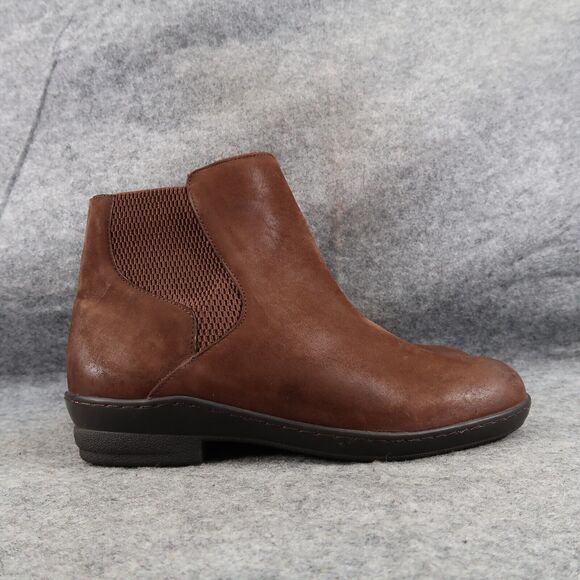 David Tate Shoes Women 6 Bootie Casual Leather Comfort Gore Panel Zip Ankle Boot - Picture 2 of 15